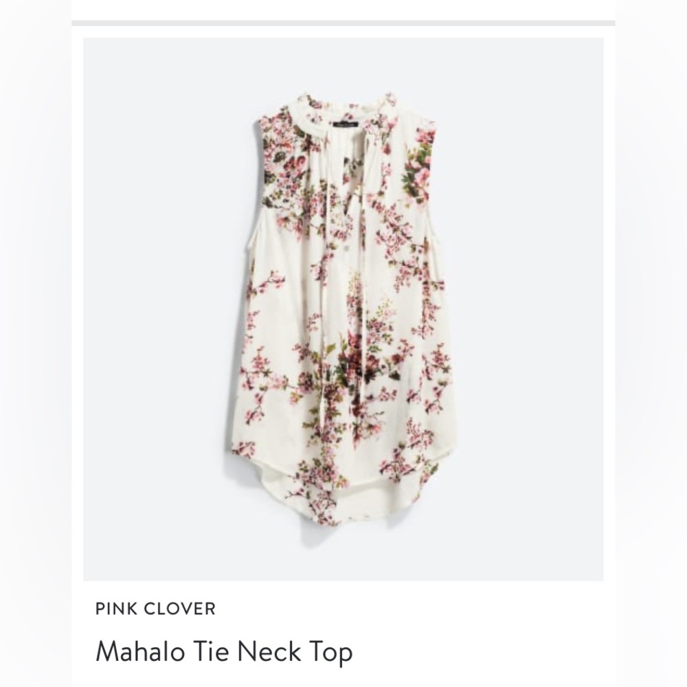 PINK CLOVER Mahalo Tie Neck Top